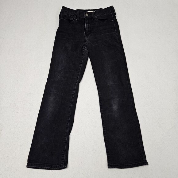 Levi's 724 Jeans Size 28 (Fits 26x27) Black Denim High Rise Straight Black Tab - Picture 1 of 10